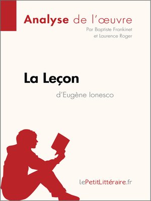 cover image of La Leçon d'Eugène Ionesco (Analyse de l'oeuvre)